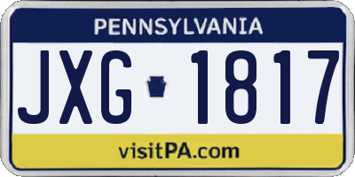 PA license plate JXG1817