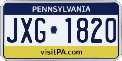 PA license plate JXG1820
