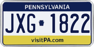 PA license plate JXG1822