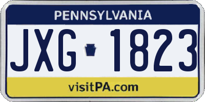 PA license plate JXG1823