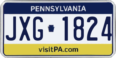 PA license plate JXG1824