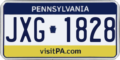 PA license plate JXG1828