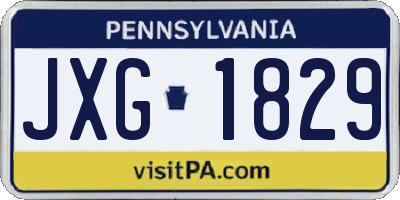 PA license plate JXG1829