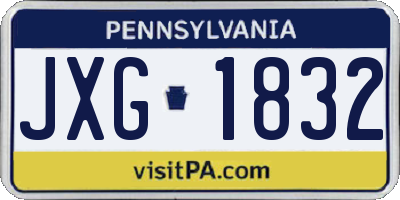 PA license plate JXG1832