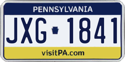 PA license plate JXG1841