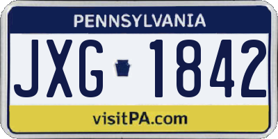 PA license plate JXG1842