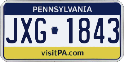 PA license plate JXG1843