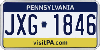 PA license plate JXG1846
