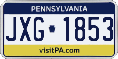 PA license plate JXG1853