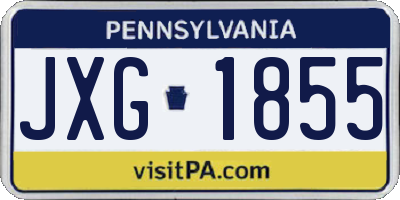 PA license plate JXG1855