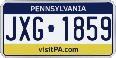 PA license plate JXG1859