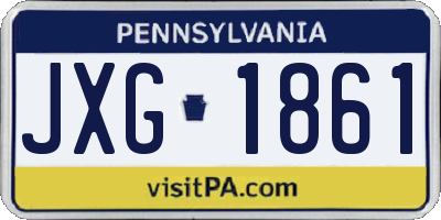 PA license plate JXG1861