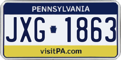 PA license plate JXG1863