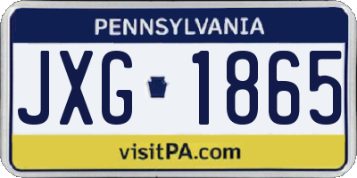 PA license plate JXG1865