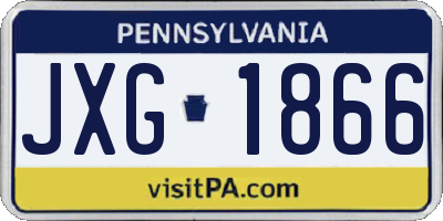 PA license plate JXG1866