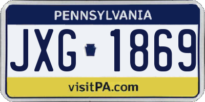 PA license plate JXG1869