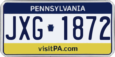 PA license plate JXG1872