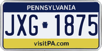 PA license plate JXG1875