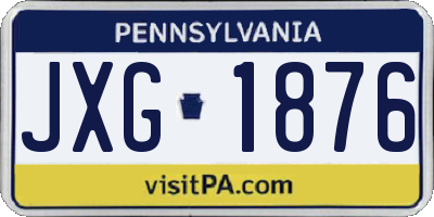 PA license plate JXG1876