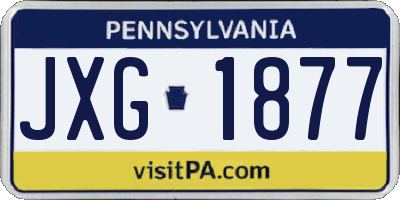 PA license plate JXG1877