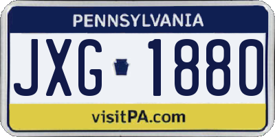 PA license plate JXG1880