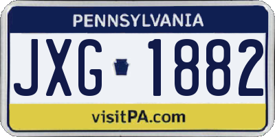 PA license plate JXG1882