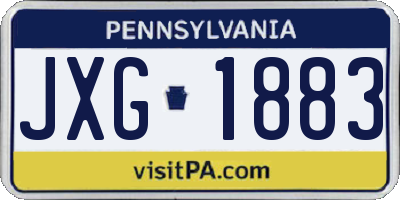 PA license plate JXG1883