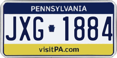 PA license plate JXG1884