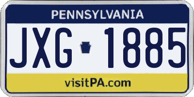 PA license plate JXG1885
