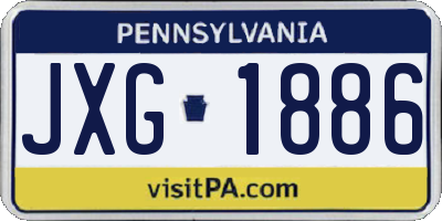 PA license plate JXG1886
