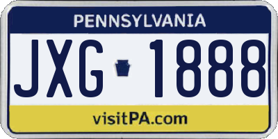PA license plate JXG1888