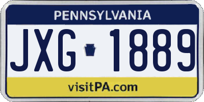 PA license plate JXG1889
