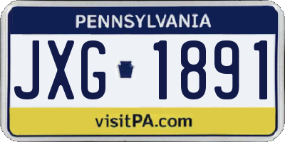PA license plate JXG1891