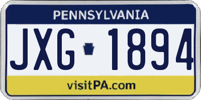 PA license plate JXG1894
