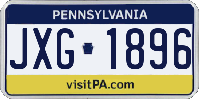 PA license plate JXG1896