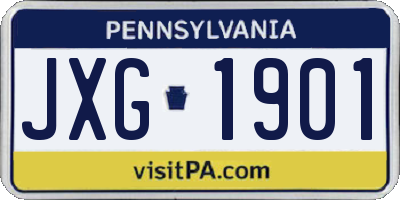 PA license plate JXG1901