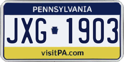PA license plate JXG1903