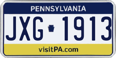 PA license plate JXG1913