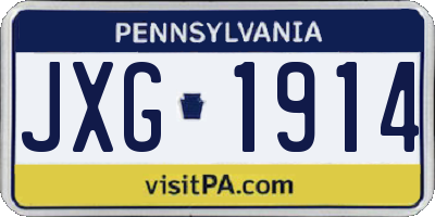 PA license plate JXG1914