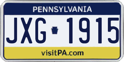 PA license plate JXG1915