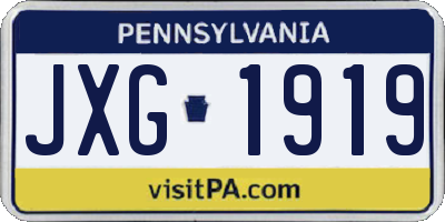 PA license plate JXG1919