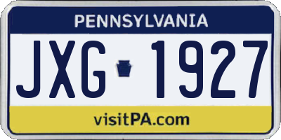 PA license plate JXG1927