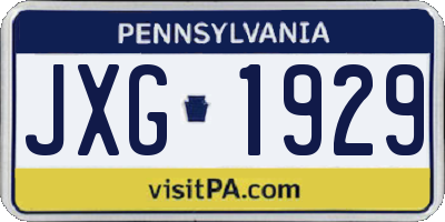 PA license plate JXG1929