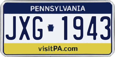 PA license plate JXG1943