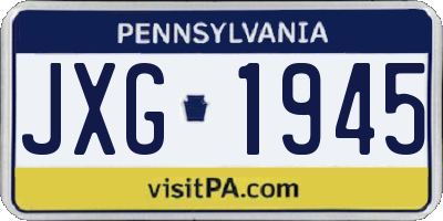 PA license plate JXG1945