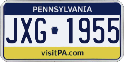 PA license plate JXG1955