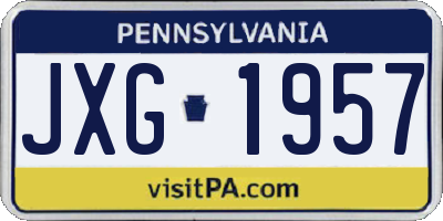 PA license plate JXG1957