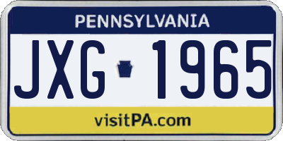 PA license plate JXG1965