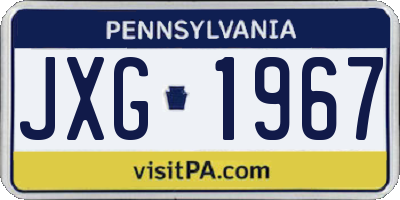 PA license plate JXG1967