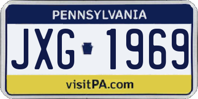 PA license plate JXG1969